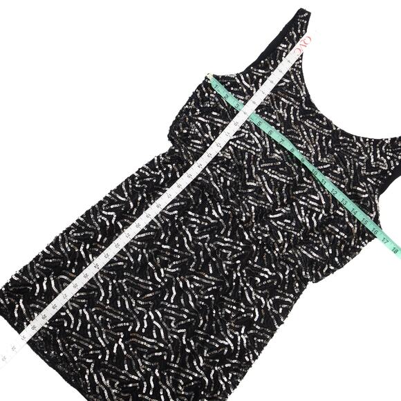 Alice + Olivia Holiday New Year's Eve Black Sequin Cowl Back Mini Dress Size 4 - Picture 9 of 11